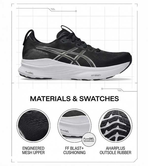Asics Sports Shoes - Black Running Shoes