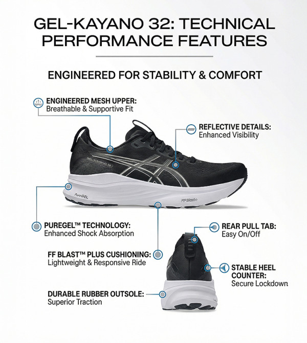 Asics Sports Shoes - Black Running Shoes