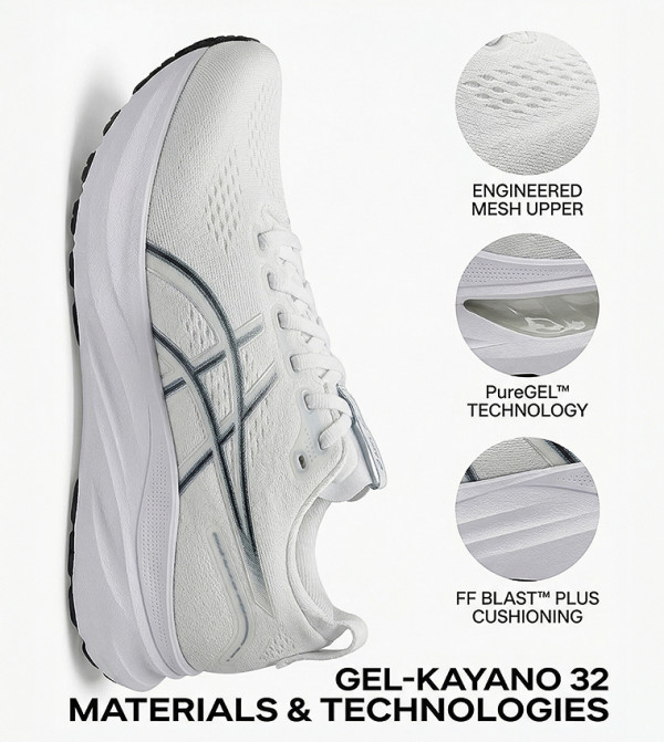 Asics  - White Running Shoes