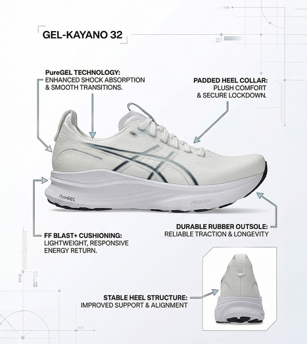Asics  - White Running Shoes