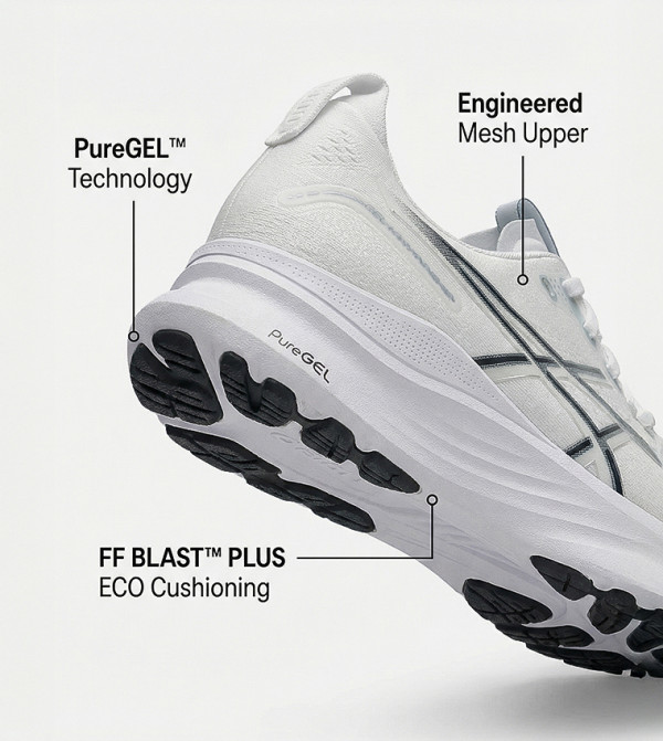 Asics  - White Running Shoes