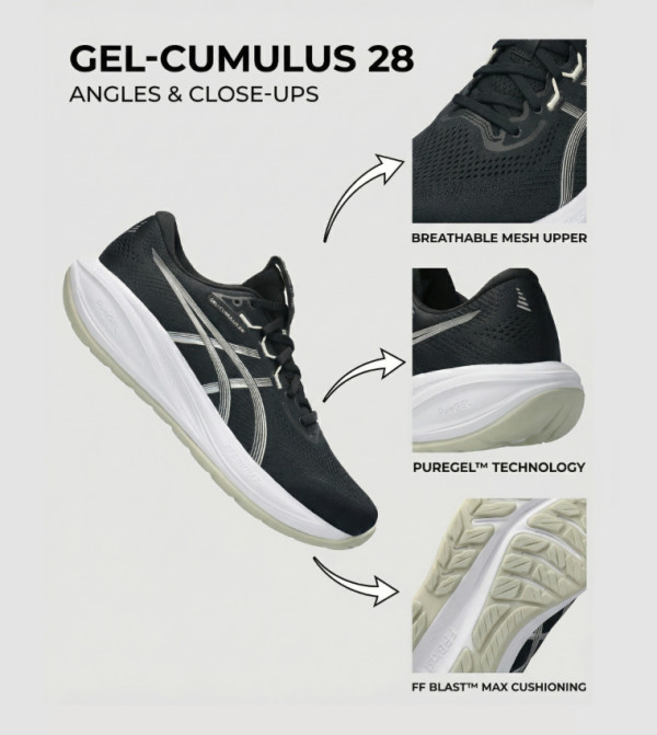 Asics  Running Shoes - Black Running Shoes