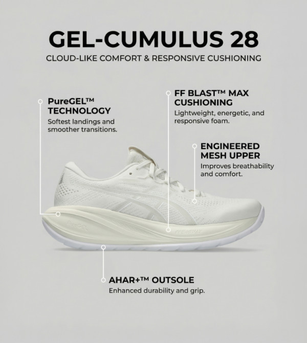 Asics Sports Shoes - Beige Running Shoes