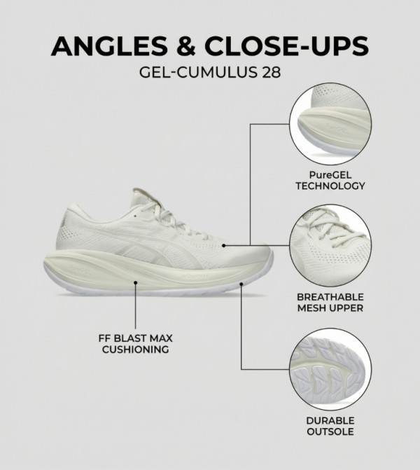 Asics Sports Shoes - Beige Running Shoes