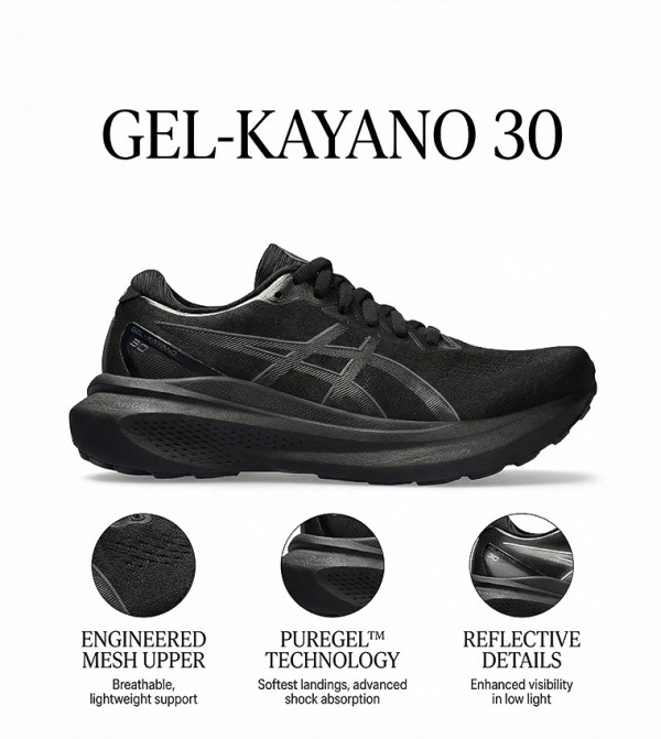 اسيكس الرياضة   - أسود أحذية الجري