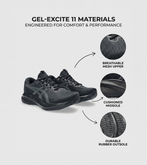 Asics  Sports Shoes - Black Running Shoes