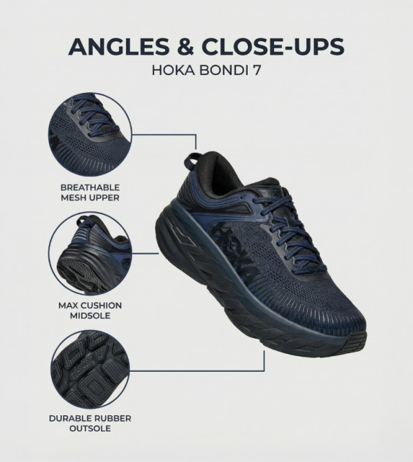 هوكا هوكا - كحلي أحذية الجري