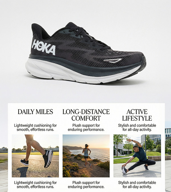 Hoka Sports Shoes - Black Running Shoes