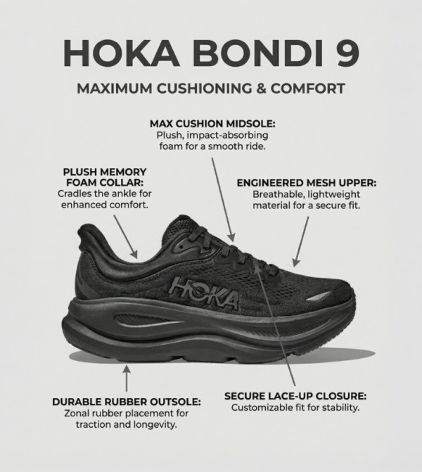 Hoka - Black Running Shoes