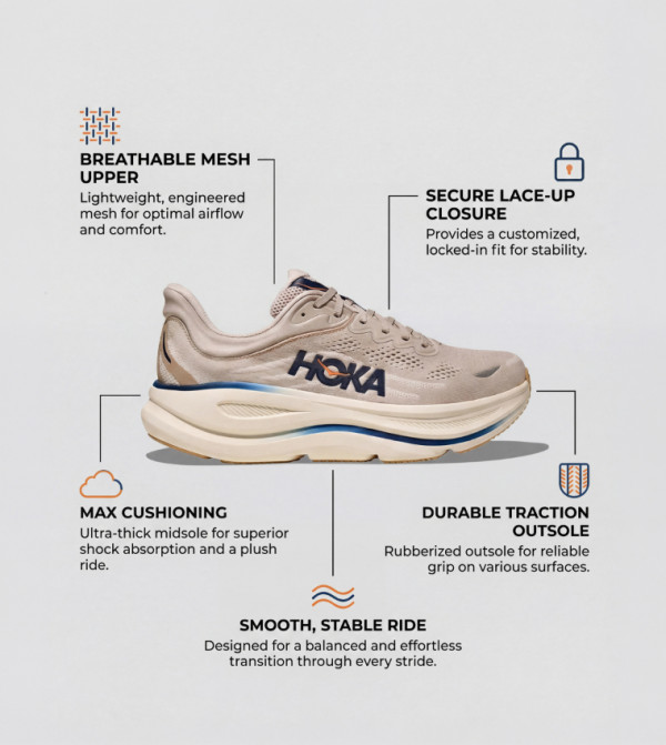 Hoka  Shoes - Taupe Running Shoes