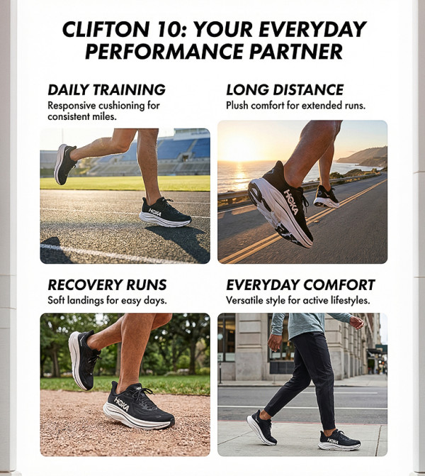 هوكا هوكا - أسود أحذية الجري