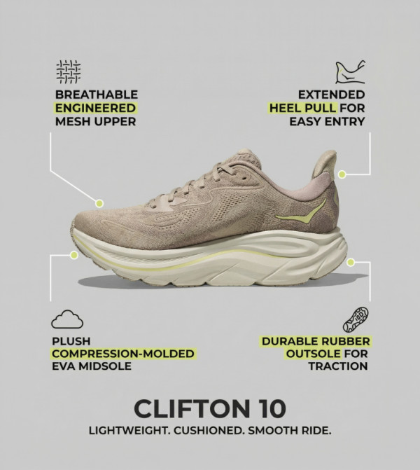 Hoka Hoka - Taupe Running Shoes