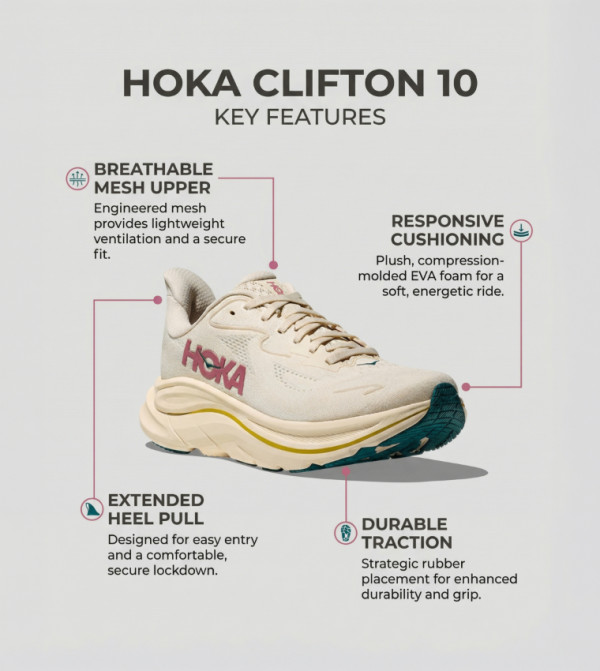 Hoka  Running Shoes - Cream Running Shoes