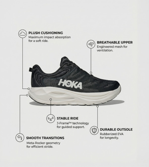 Hoka  Sports Shoes - BLACK Running Shoes