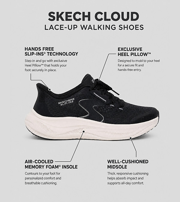 Skechers  Walking Shoes - Black Walking Shoes