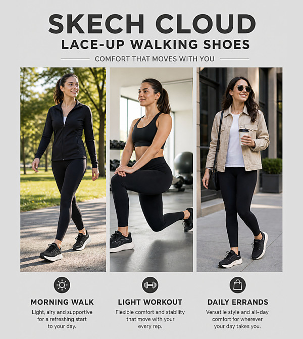 Skechers  Walking Shoes - Black Walking Shoes
