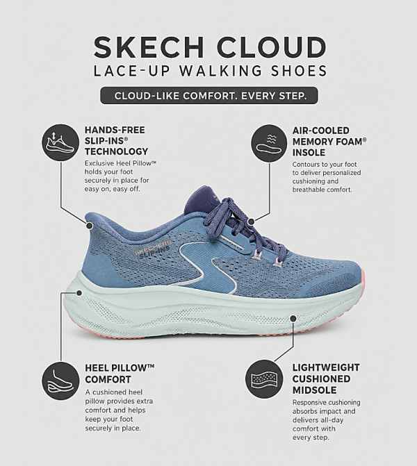 Skechers  Walking Shoes - Blue Walking Shoes