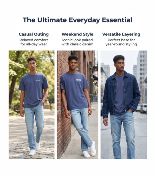 ليفايز ليفايز - أزرق Round Neck T-Shirts