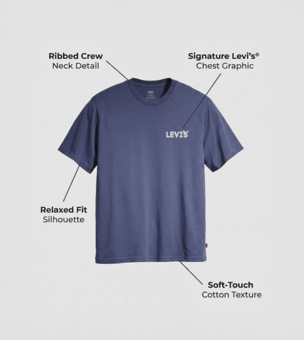 ليفايز ليفايز - أزرق Round Neck T-Shirts