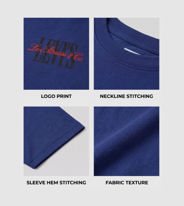Levi's  Clothing - Blue Round Neck T-Shirts