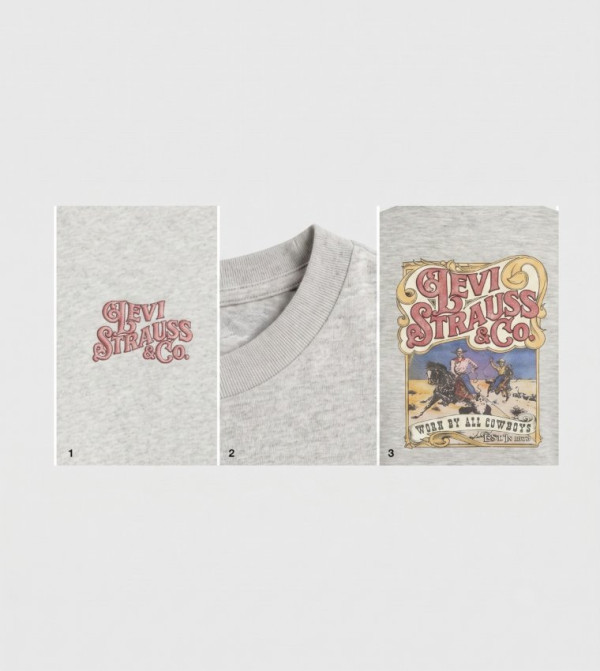 Levi's  Casual T-Shirts - Grey Round Neck T-Shirts