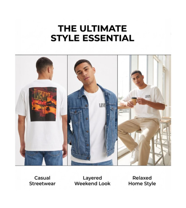 Levi's  Casual T-Shirts - White Round Neck T-Shirts