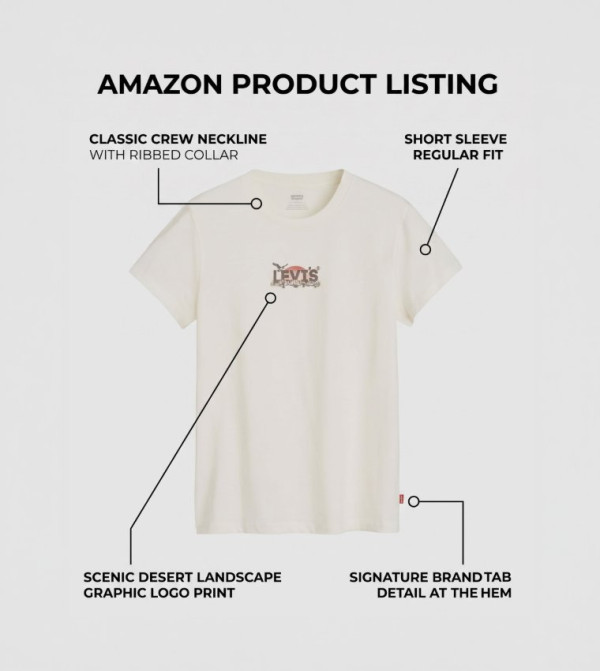 Levi's  Clothing - White Short Sleeve T-Shirts