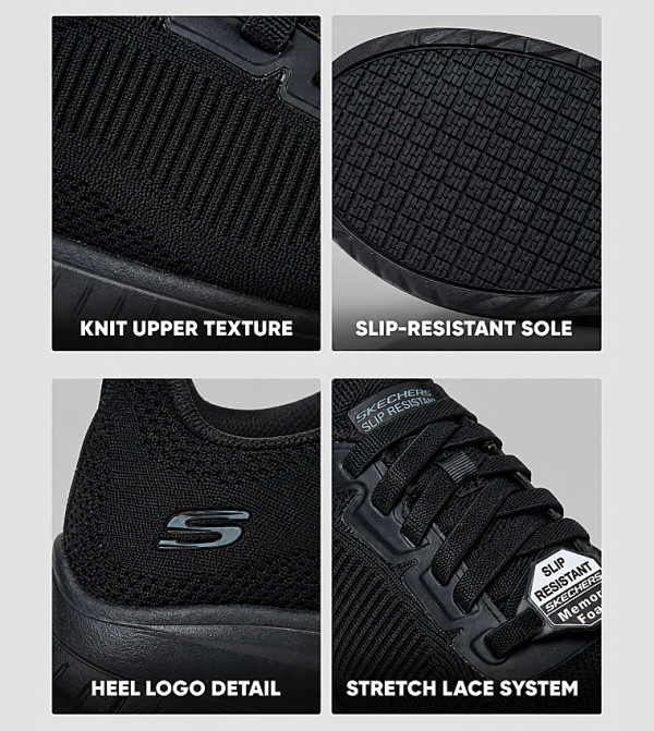 Skechers  Walking Shoes - Black Walking Shoes