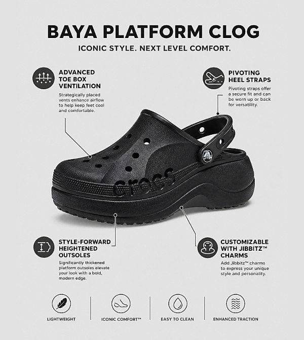 Crocs WomenFashionFootwear - Black clogs
