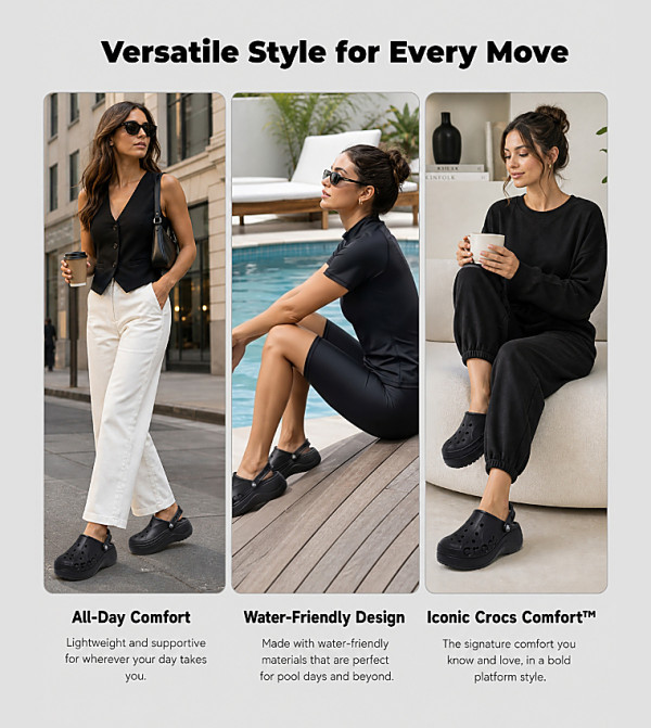 Crocs WomenFashionFootwear - Black clogs
