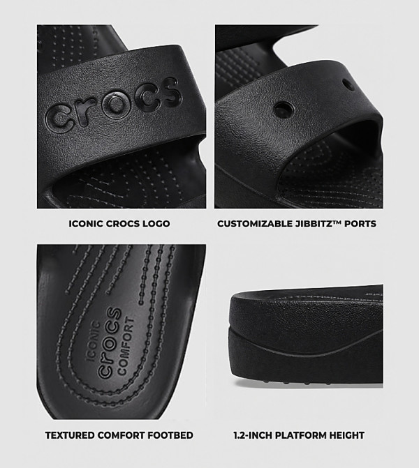 كروكس WomenFashionFootwear - أسود Flat Sandals