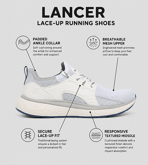 Skechers  Shoes - White Running Shoes