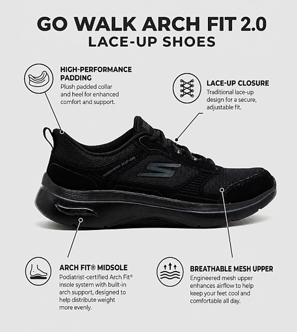 Skechers  athleisure-performance - Black Walking Shoes