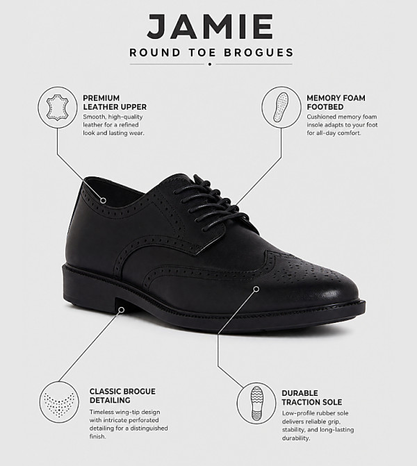 هاش بابيز  أحذية رسمية  - أسود Formal Lace-Up Shoes
