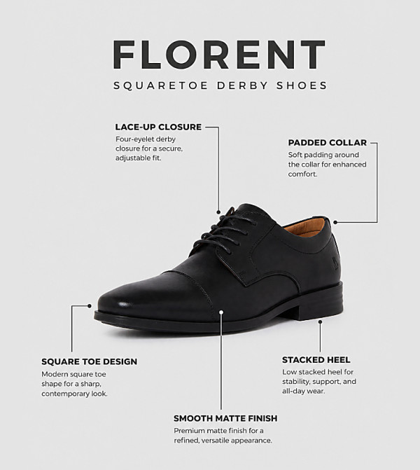 Hush Puppies  Formal Shoes - Black Formal Lace-Up Shoes