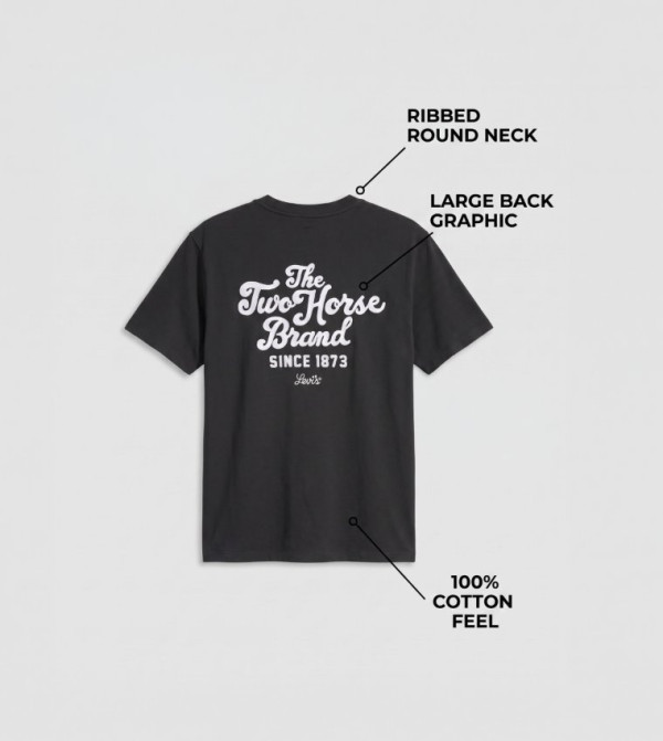 Levi's  Casual T-Shirts - Black Round Neck T-Shirts