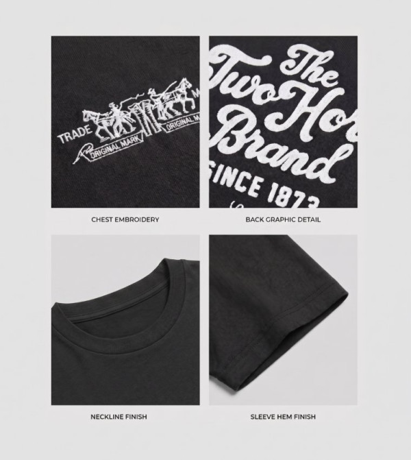 Levi's  Casual T-Shirts - Black Round Neck T-Shirts