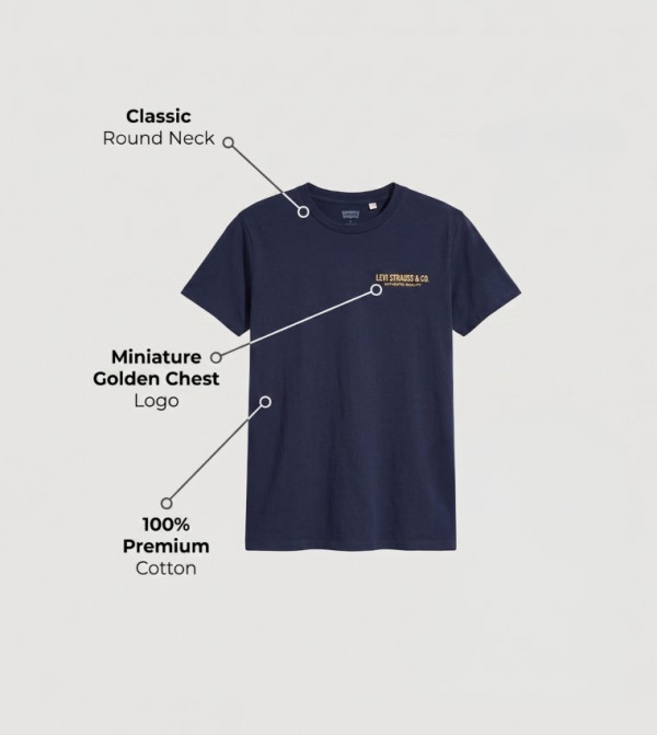 Levi's  T-Shirts - Navy Round Neck T-Shirts