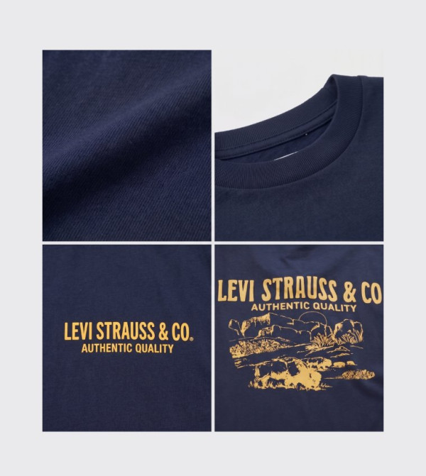 Levi's  T-Shirts - Navy Round Neck T-Shirts