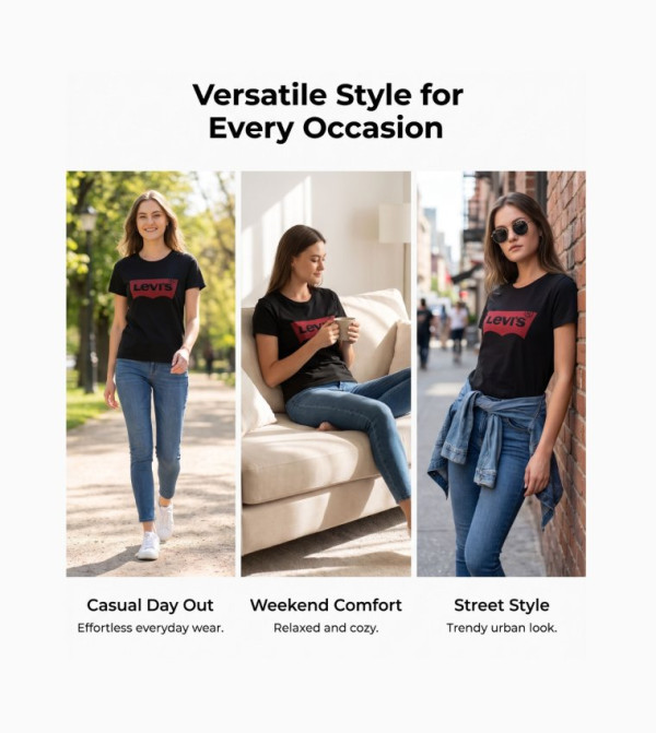 Levi's  Clothing - Black Casual T-Shirts