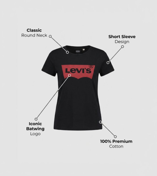 Levi's  Clothing - Black Casual T-Shirts