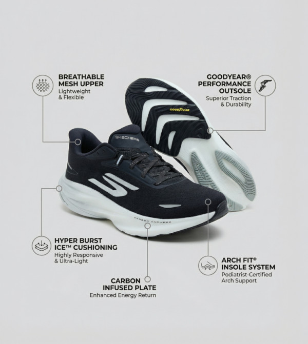Skechers  - Black Running Shoes