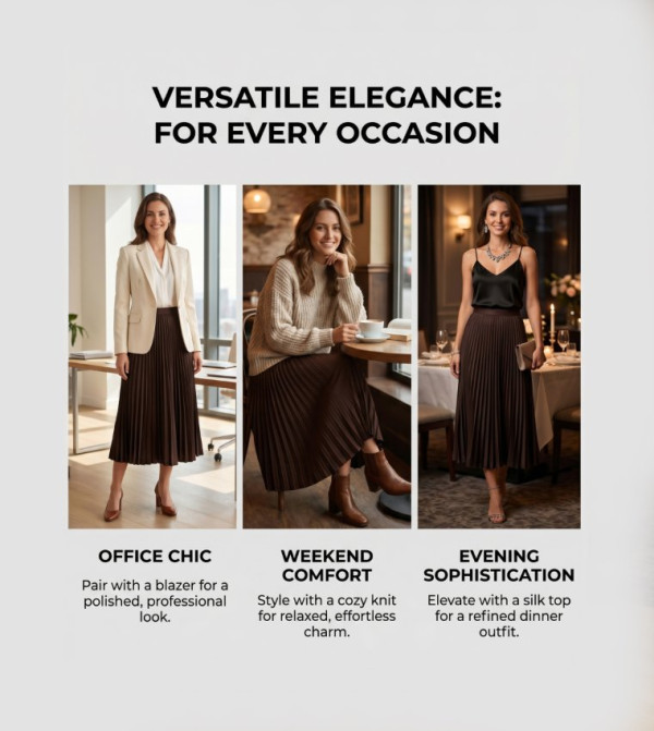 Forever New soft-romance-w - Brown Midi Skirts