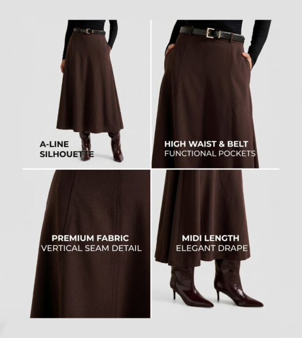 Forever New  Clothing - Brown Midi Skirts
