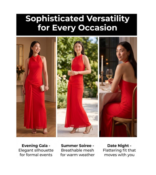 Forever New  satin-going-out - Red Maxi Dresses