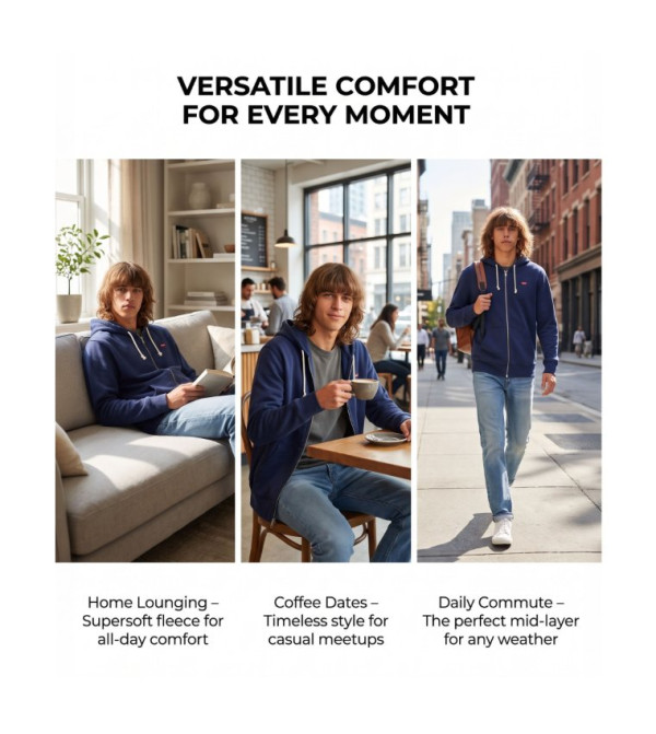 Levi's  Hoodies - Blue Casual Jackets