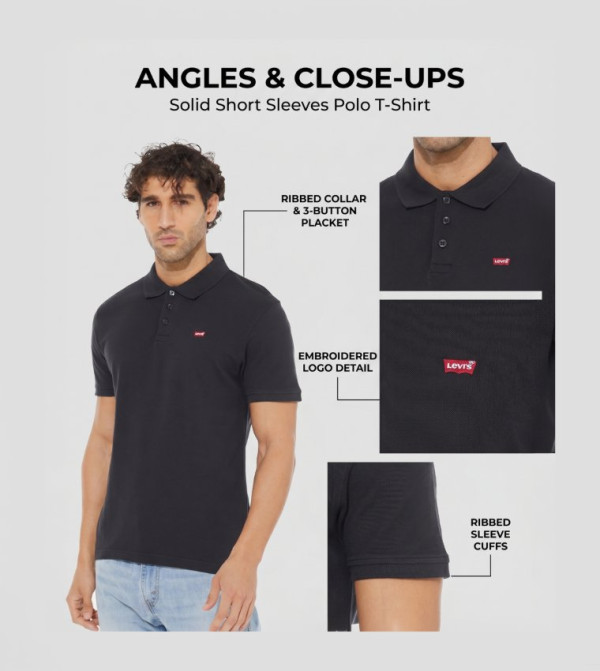 Levi's  Clothing - Black Polo T-shirts