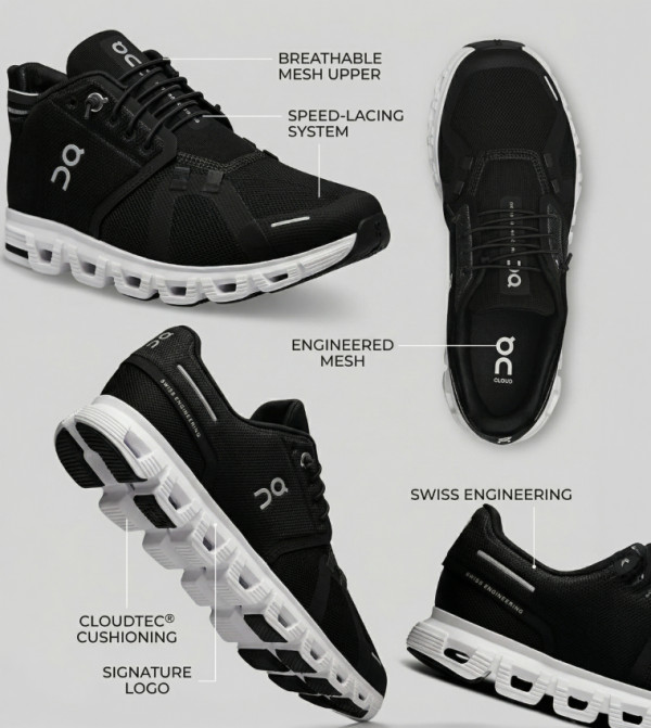 اون اون - أسود أحذية الجري