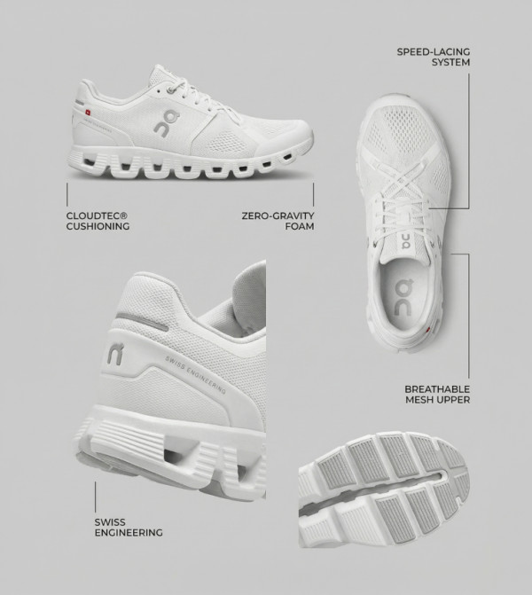اون - أبيض أحذية الجري