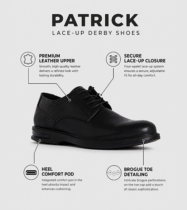 هاش بابيز  أحذية رسمية برباط - أسود Formal Lace-Up Shoes